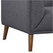Allora Modern Fabric Chair with Wood Legs in Dark Gray/Walnut