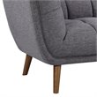 Allora Modern Fabric Upholstered Loveseat with Wood Legs in Dark Gray/Walnut