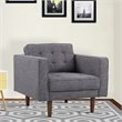 Allora Linen Fabric Upholstered Chair in Dark Gray
