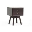 Allora 2-Drawers Engineered Wood End Table in Dark Brown