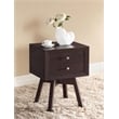 Allora 2-Drawers Engineered Wood End Table in Dark Brown
