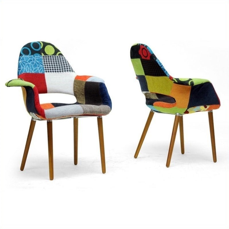 Allora Fabric Upholstered Accent Chair, Multi Colored Accent Chairs