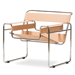 Allora Bonded Leather and Steel Frame Accent Chair in Tan