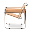 Allora Bonded Leather and Steel Frame Accent Chair in Tan