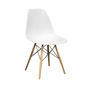 allora polypropylene and wood accent chair in white (set of 2)