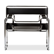 Allora Bonded Leather and Steel Frame Accent Arm Chair in White