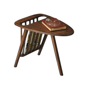 allora modern solid mango wood magazine table in aged dark brown