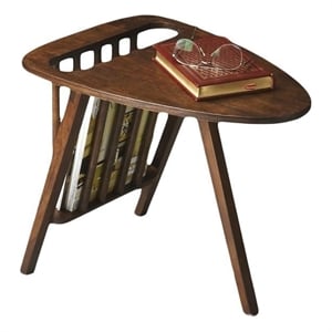 Allora Mid-Century Mango Wood Solids Magazine Table in Brown