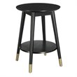 Allora Mid-Century Solid Rubber Wood Round End Table in Black