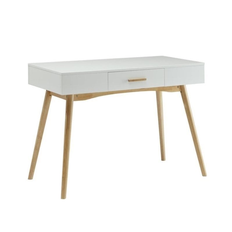 Allora 1-Drawer Rectangular Wood Home Office Desk in White