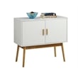 Allora Storage Console Table with Solid Wood Legs in White