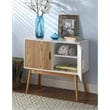 Allora Storage Console Table with Solid Wood Legs in White