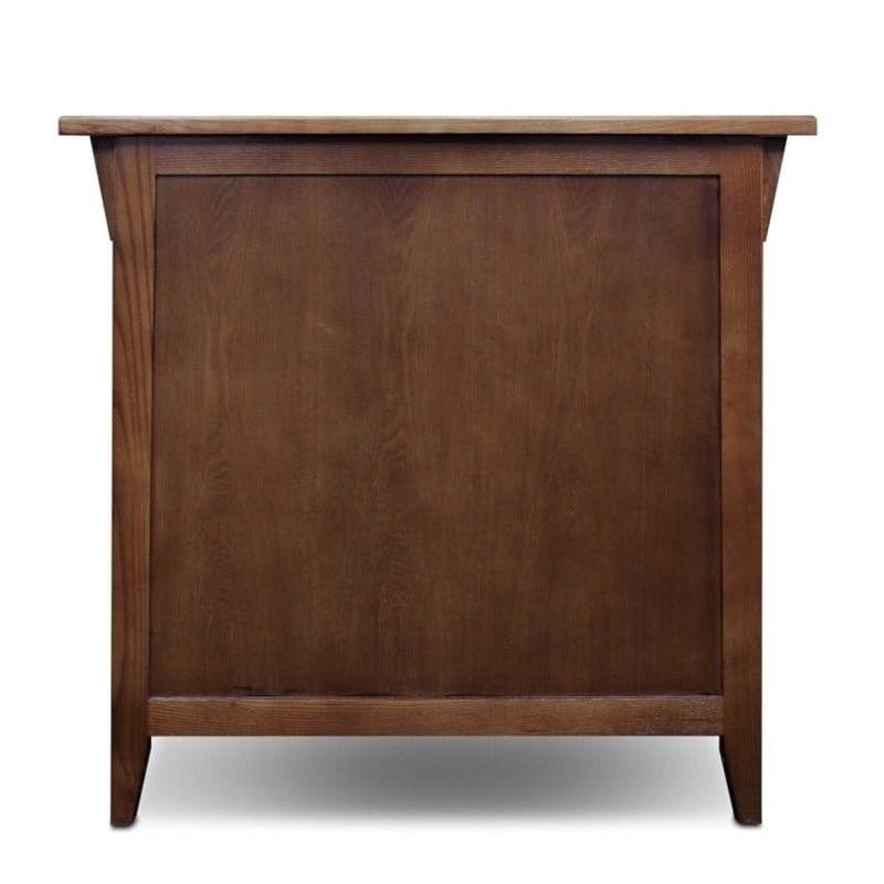 Allora Mid-Century Solid Wood Entryway Storage Cabinet in Russet Brown