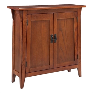 Allora Mid-Century Solid Wood Entryway Storage Cabinet in Russet Brown