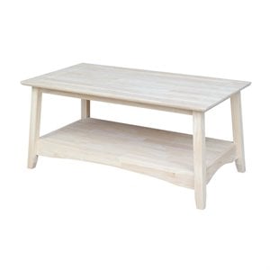 Allora Rectangular Solid Wood Coffee Table in Natural