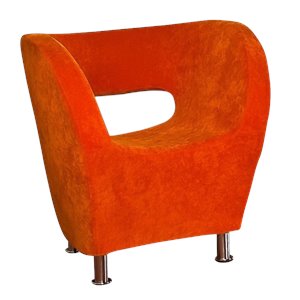 allora modern microfiber upholstered accent club chair in orange