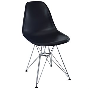 Allora Plastic Dining Side Chair in Black