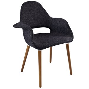 allora linen dining arm chair in black