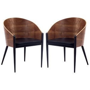 allora dining chair in walnut (set of 2)