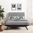 Allora Modern MDF and Rubberwood Queen Bed in Cappuccino/Gray