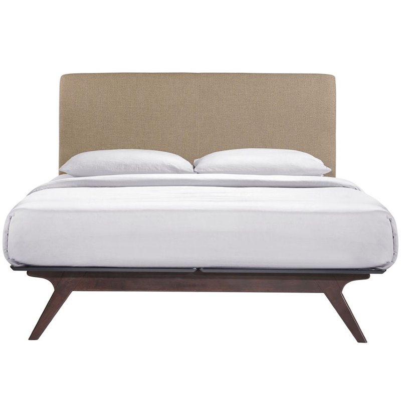 Allora Queen Panel Bed in Cappuccino and Latte