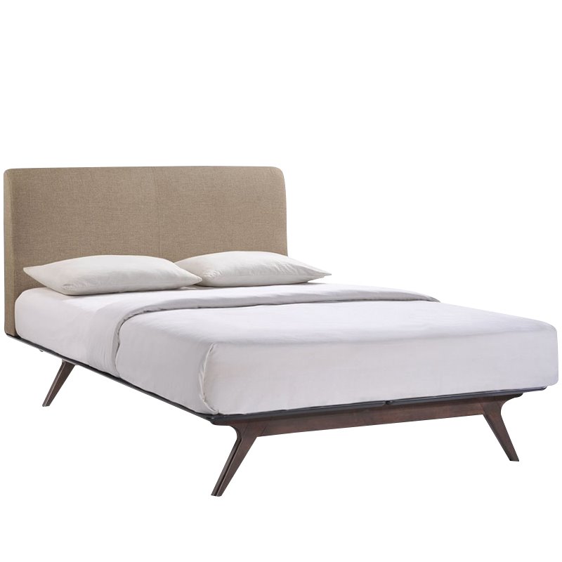 Allora Queen Panel Bed in Cappuccino and Latte