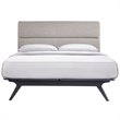 Allora Upholstered Queen Panel Bed in Black and Gray