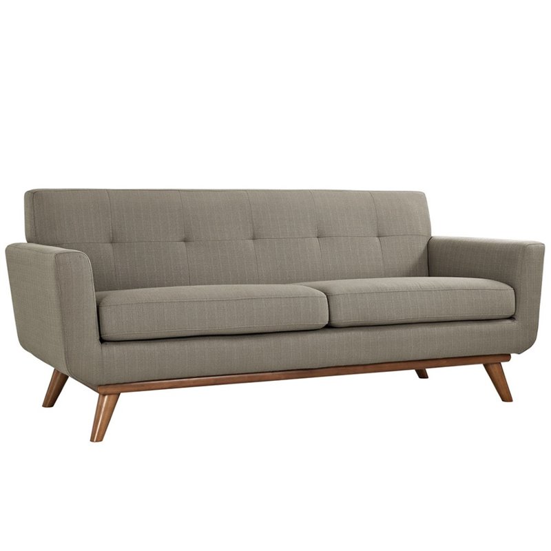 Allora Mid Century Modern Tufted Loveseat in Granite Cymax Business