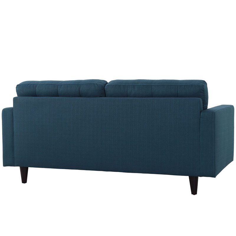 Allora Mid Century Modern Tufted Loveseat in Azure