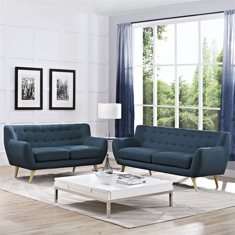 Allora 2 Piece Sofa Set in Azure