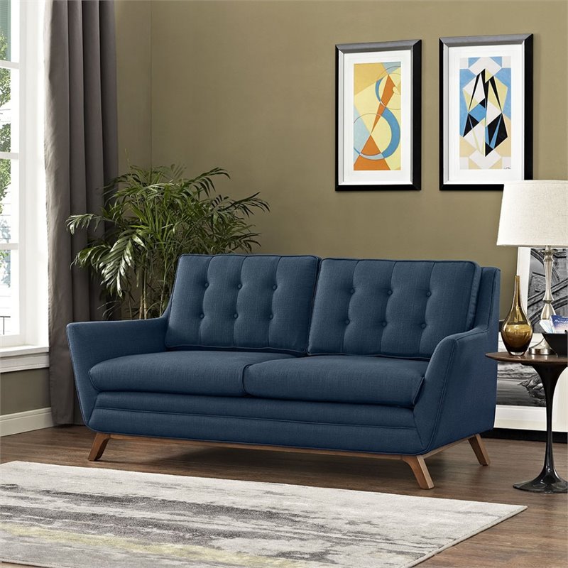 Allora Fabric Loveseat in Azure