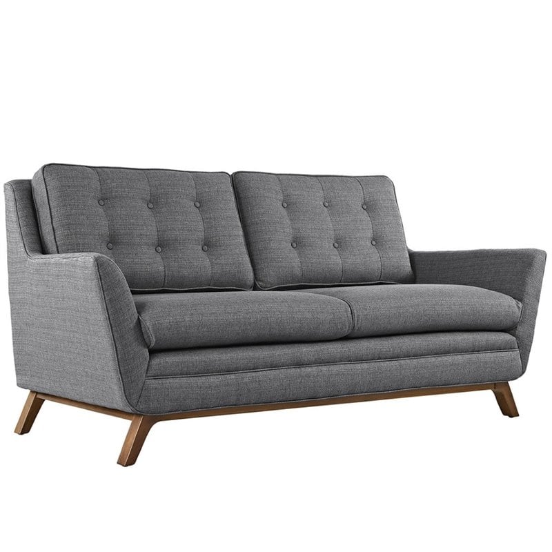 Allora Fabric Loveseat in Gray