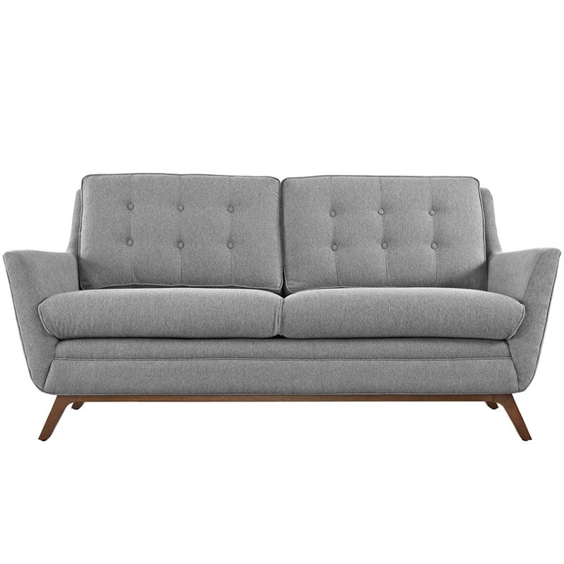 Allora Modern Finely Upholstered Fabric Loveseat in Expectation Gray