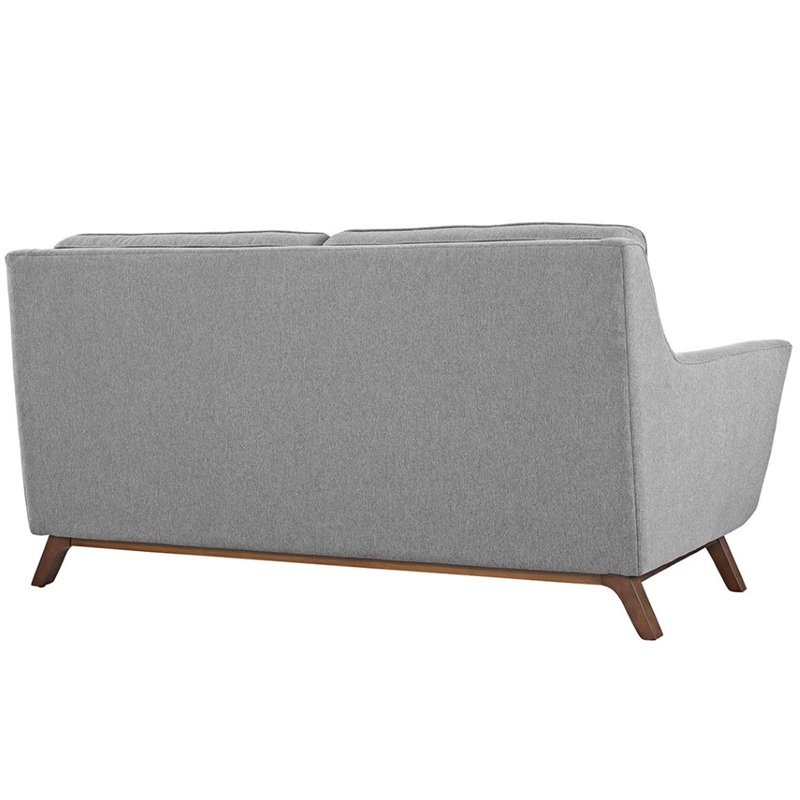 Allora Modern Finely Upholstered Fabric Loveseat in Expectation Gray