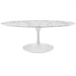 Allora Oval Faux Marble Top Coffee Table in White