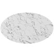 Allora Oval Faux Marble Top Coffee Table in White