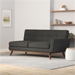 Allora Tufted Right Arm Loveseat in Gray and Cherry