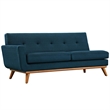 Allora Tufted Left Arm Loveseat in Azure and Cherry