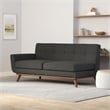 Allora Tufted Left Arm Loveseat in Gray and Cherry