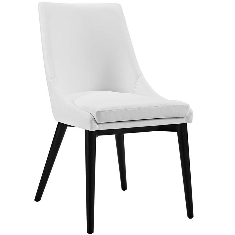 Allora Faux Leather Upholstered Dining Side Chair in White Cymax Business