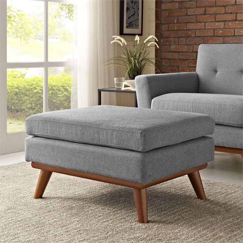 Allora Fabric Upholstered Ottoman in Expectation Gray