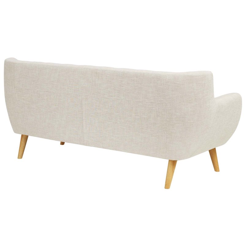 Allora Modern Polyester Fabric Upholstered Tufted Sofa in Beige/Natural