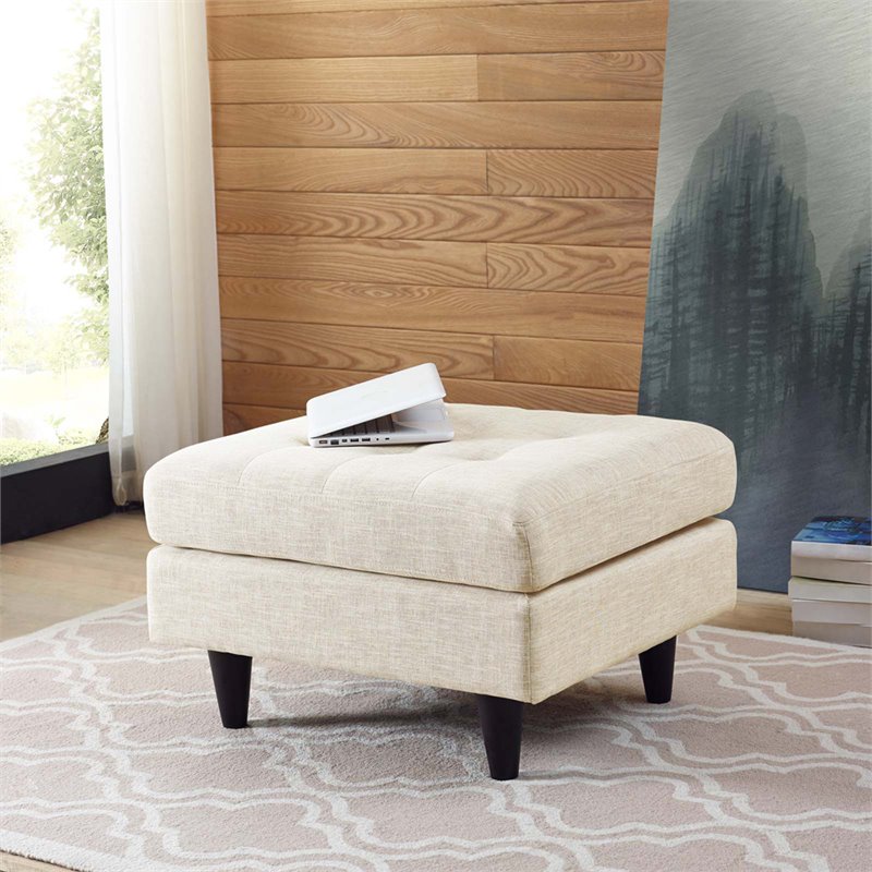 Allora Upholstered Ottoman in Beige