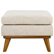Allora Upholstered Fabric Ottoman in Beige