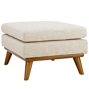 Allora Upholstered Fabric Ottoman in Beige