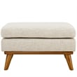 Allora Upholstered Fabric Ottoman in Beige
