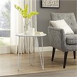 Allora Modern Fiberboard/Steel Metal End Table with Round Top in White