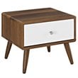 Allora Nightstand in Walnut and White
