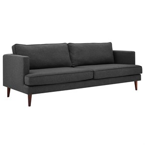 Allora Mid Century Modern Sofa in Gray and Walnut
