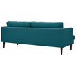 Allora Modern Polyester Fabric Upholstered Sofa in Teal and Walnut
